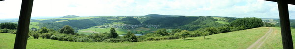 Panorama Meerfelder Maar, Vulkaaneifel, Duitsland